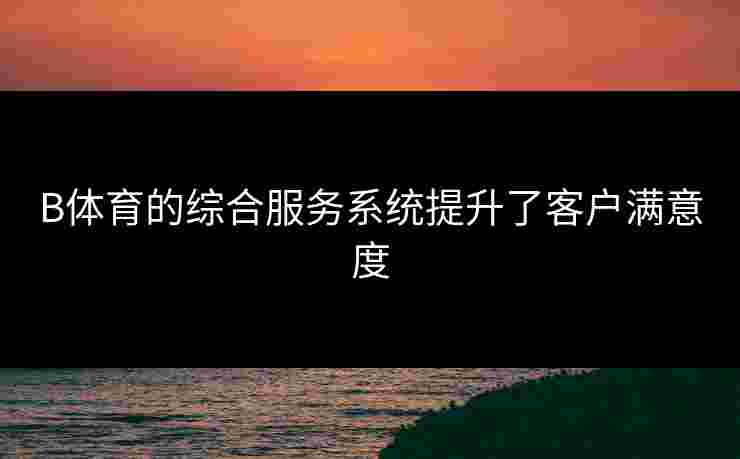 B体育的综合服务系统提升了客户满意度