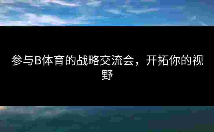 参与B体育的战略交流会，开拓你的视野