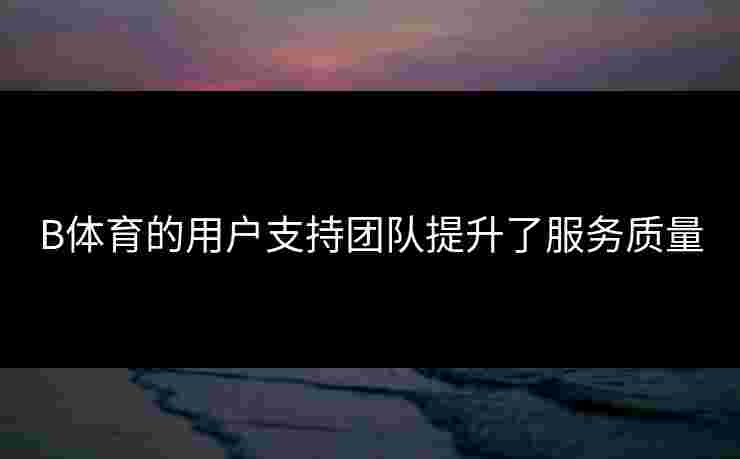 B体育的用户支持团队提升了服务质量