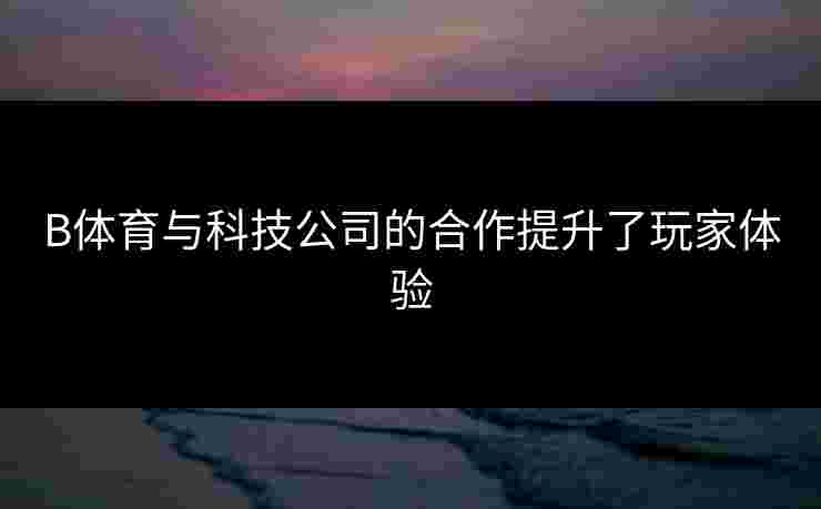 B体育与科技公司的合作提升了玩家体验