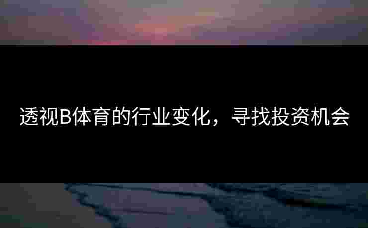 透视B体育的行业变化，寻找投资机会