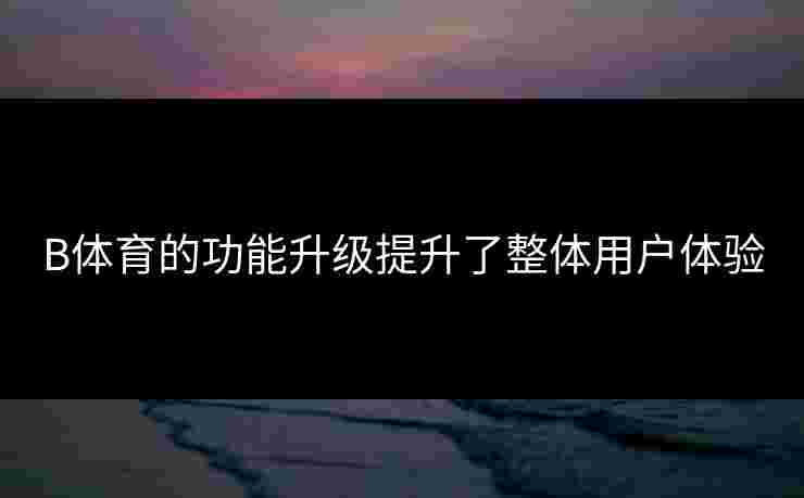 B体育的功能升级提升了整体用户体验