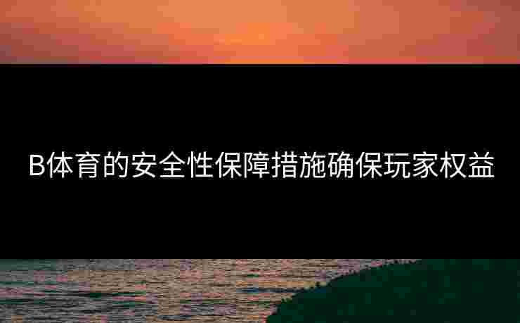 B体育的安全性保障措施确保玩家权益